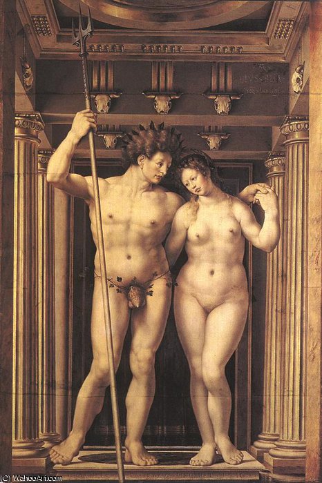 Wikioo.org – L'Enciclopedia delle Belle Arti - Pittura, Opere di Jan Gossaert (Mabuse) - Nettuno e Anfitrite, - (188x123).