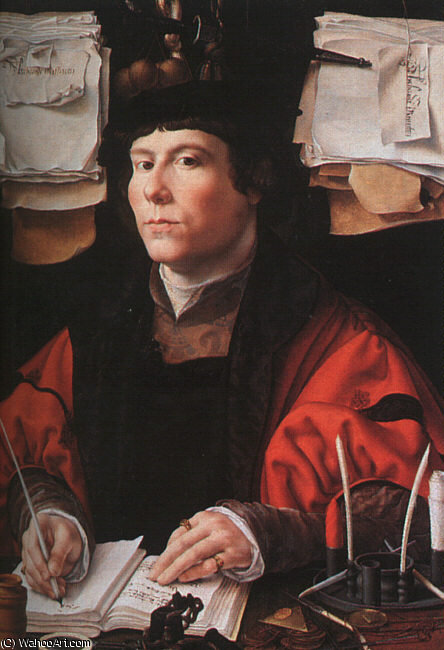 WikiOO.org - Encyclopedia of Fine Arts - Festés, Grafika Jan Gossaert (Mabuse) - Portrait of a Merchant, National