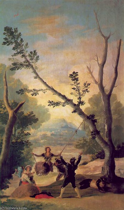 Wikioo.org - The Encyclopedia of Fine Arts - Painting, Artwork by Francisco De Goya - The swing, Duke of Montellano Collect