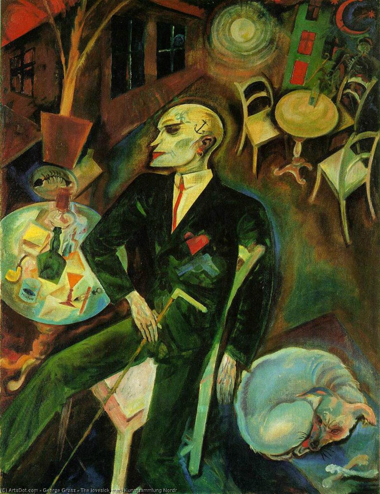 WikiOO.org - Encyclopedia of Fine Arts - Målning, konstverk George Grosz - The lovesick man, Kunstsammlung Nordr