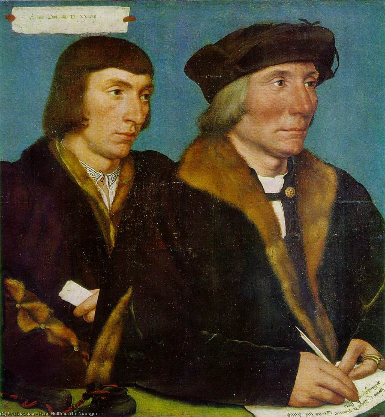 Wikioo.org - The Encyclopedia of Fine Arts - Painting, Artwork by Hans Holbein The Younger - Double portrait of sir thomas godsalve gemäldeg