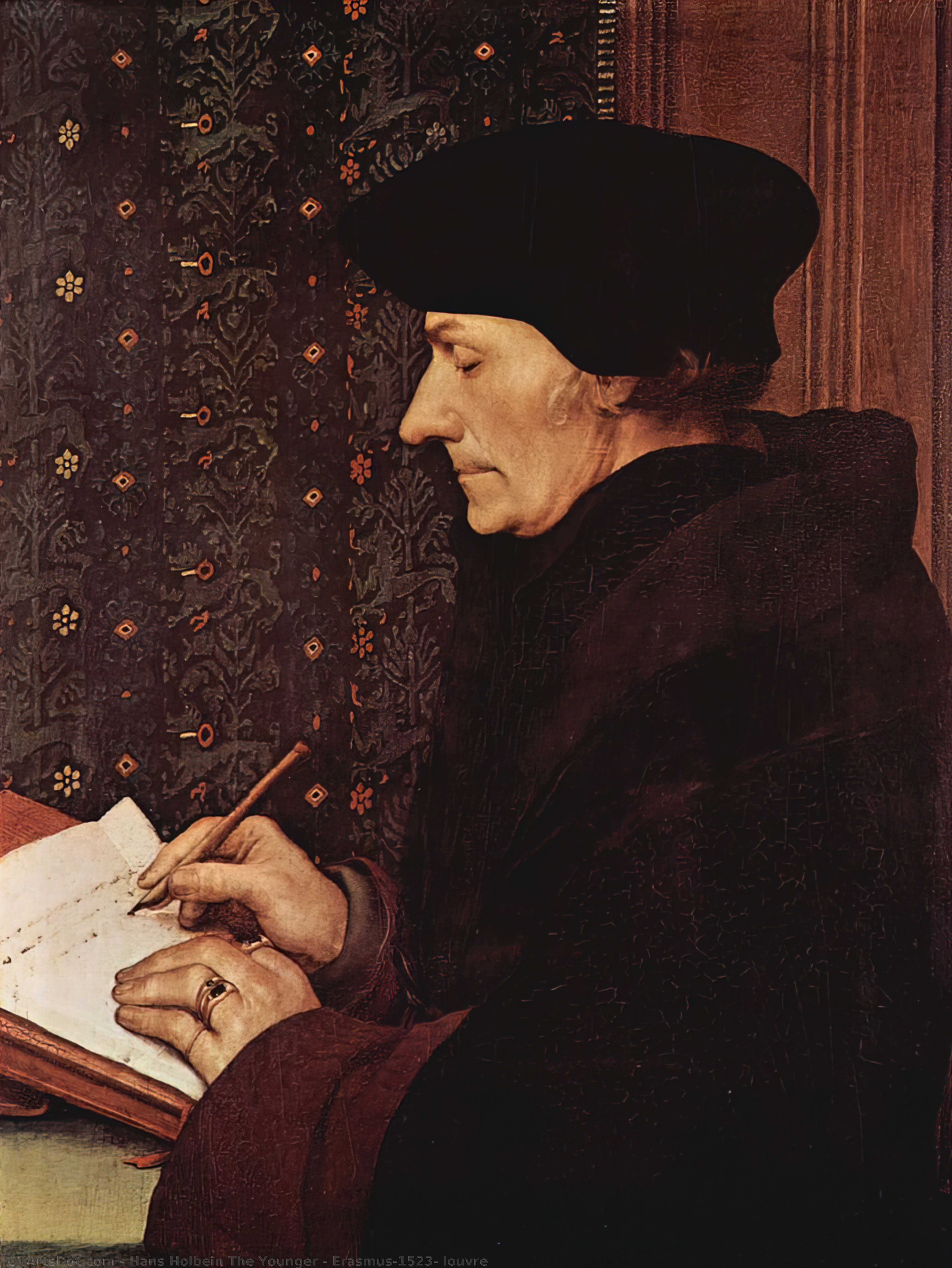 WikiOO.org - Encyclopedia of Fine Arts - Maľba, Artwork Hans Holbein The Younger - Erasmus,1523, louvre