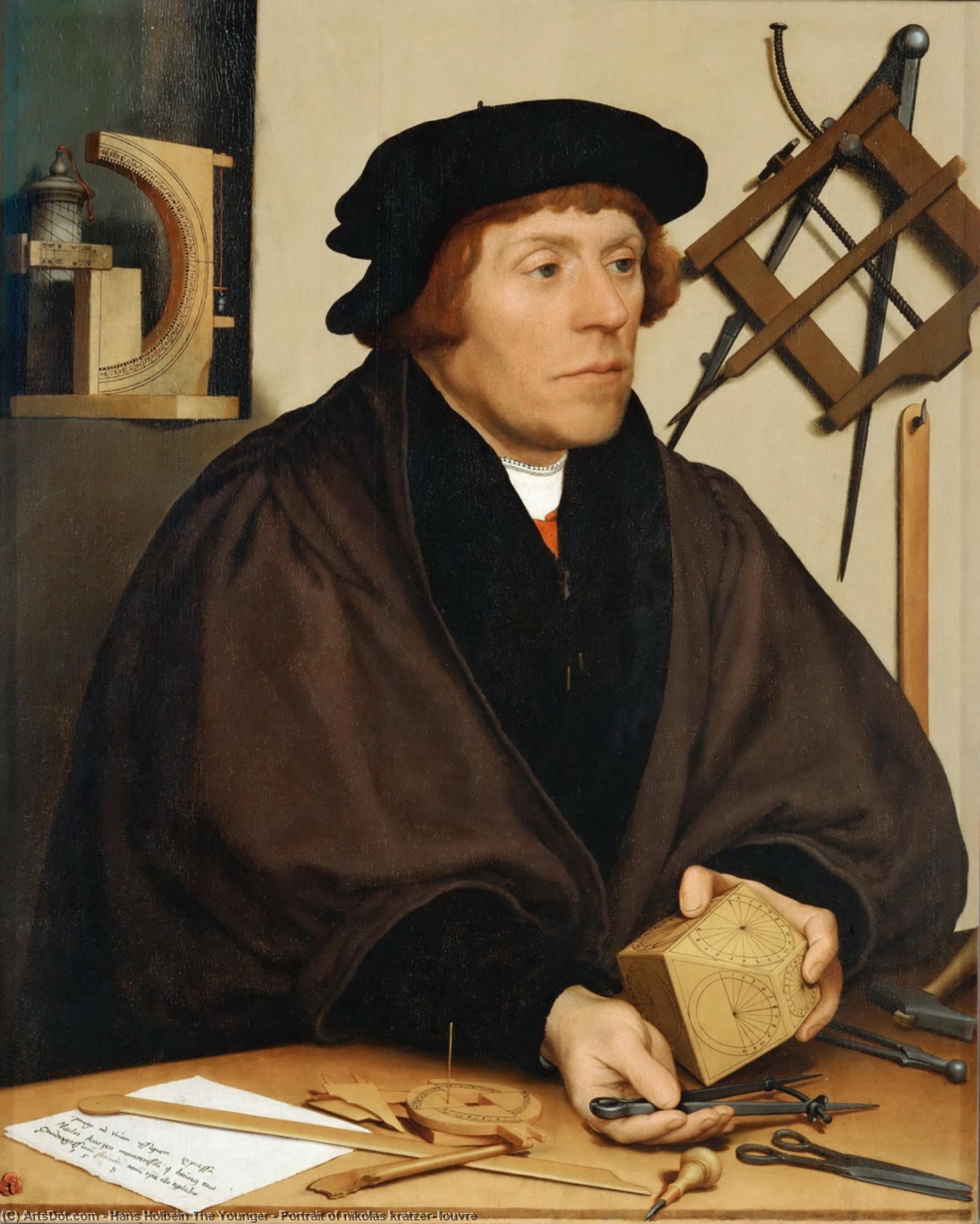 Wikioo.org - The Encyclopedia of Fine Arts - Painting, Artwork by Hans Holbein The Younger - Portrait of nikolas kratzer, louvre