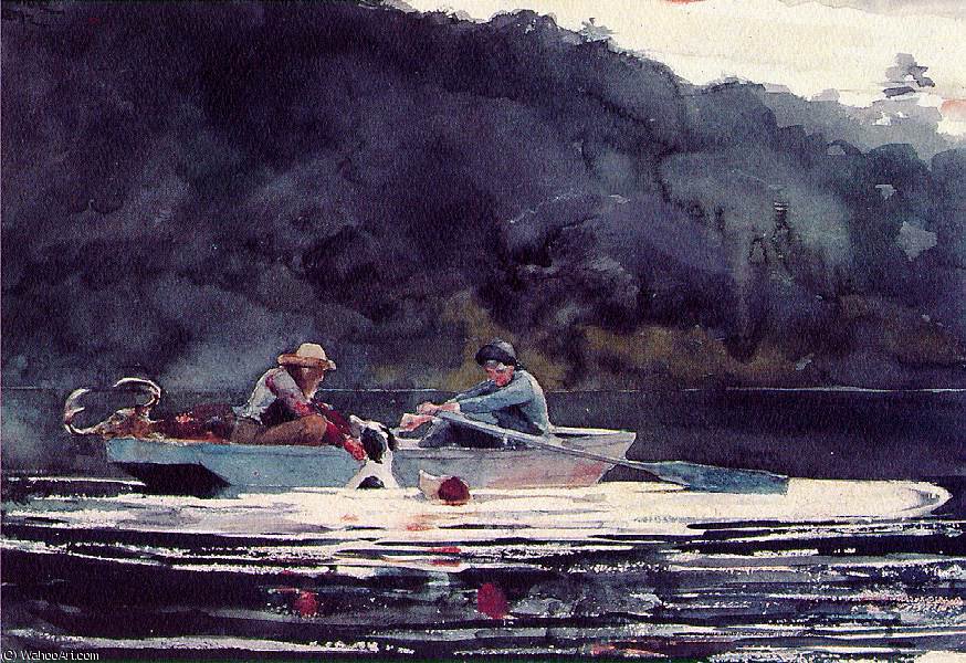 Wikioo.org - The Encyclopedia of Fine Arts - Painting, Artwork by Winslow Homer - The end of the hunt, Watercolor and graphite, - (38)