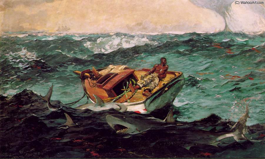 WikiOO.org - Encyclopedia of Fine Arts - Maľba, Artwork Winslow Homer - The gulf stream, Metropolitan Mus