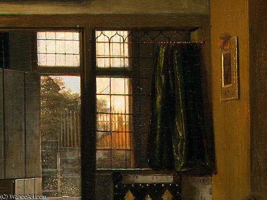 Wikioo.org - The Encyclopedia of Fine Arts - Painting, Artwork by Pieter De Hooch - The bedroom, detalj 3, ngw