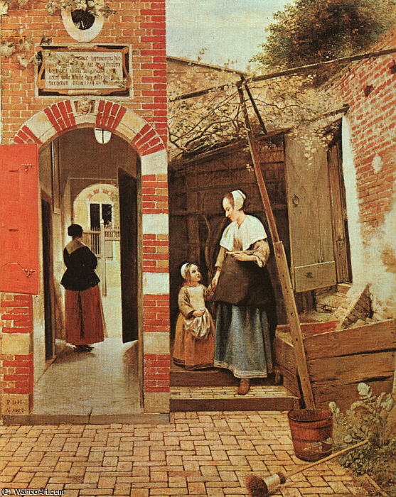 Wikioo.org - The Encyclopedia of Fine Arts - Painting, Artwork by Pieter De Hooch - The courtyard of a house in delft,ng london