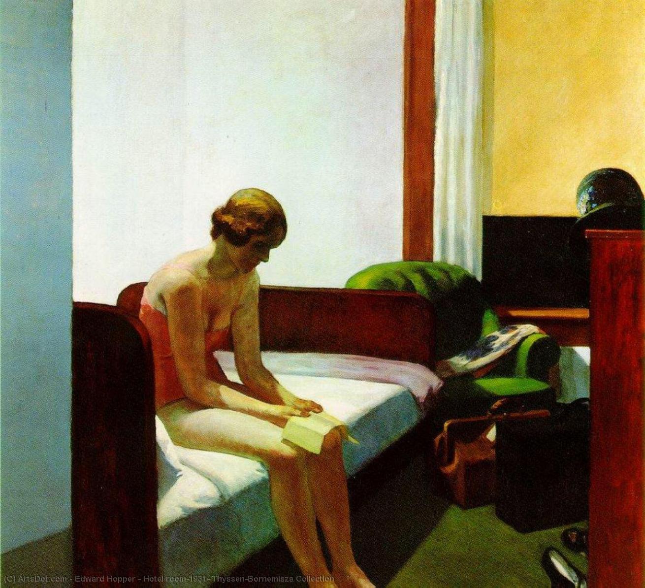 Wikioo.org - The Encyclopedia of Fine Arts - Painting, Artwork by Edward Hopper - Hotel room,1931, Thyssen-Bornemisza Collection