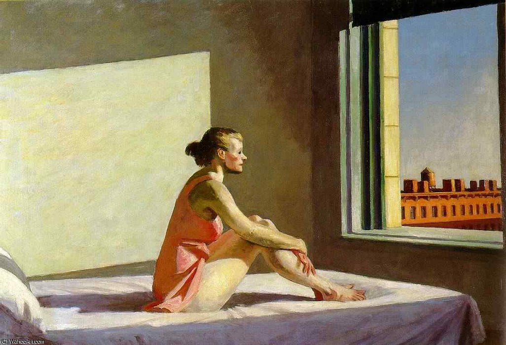 Wikoo.org - موسوعة الفنون الجميلة - اللوحة، العمل الفني Edward Hopper - Morning sun, Columbus Museum of Art, Columbus,