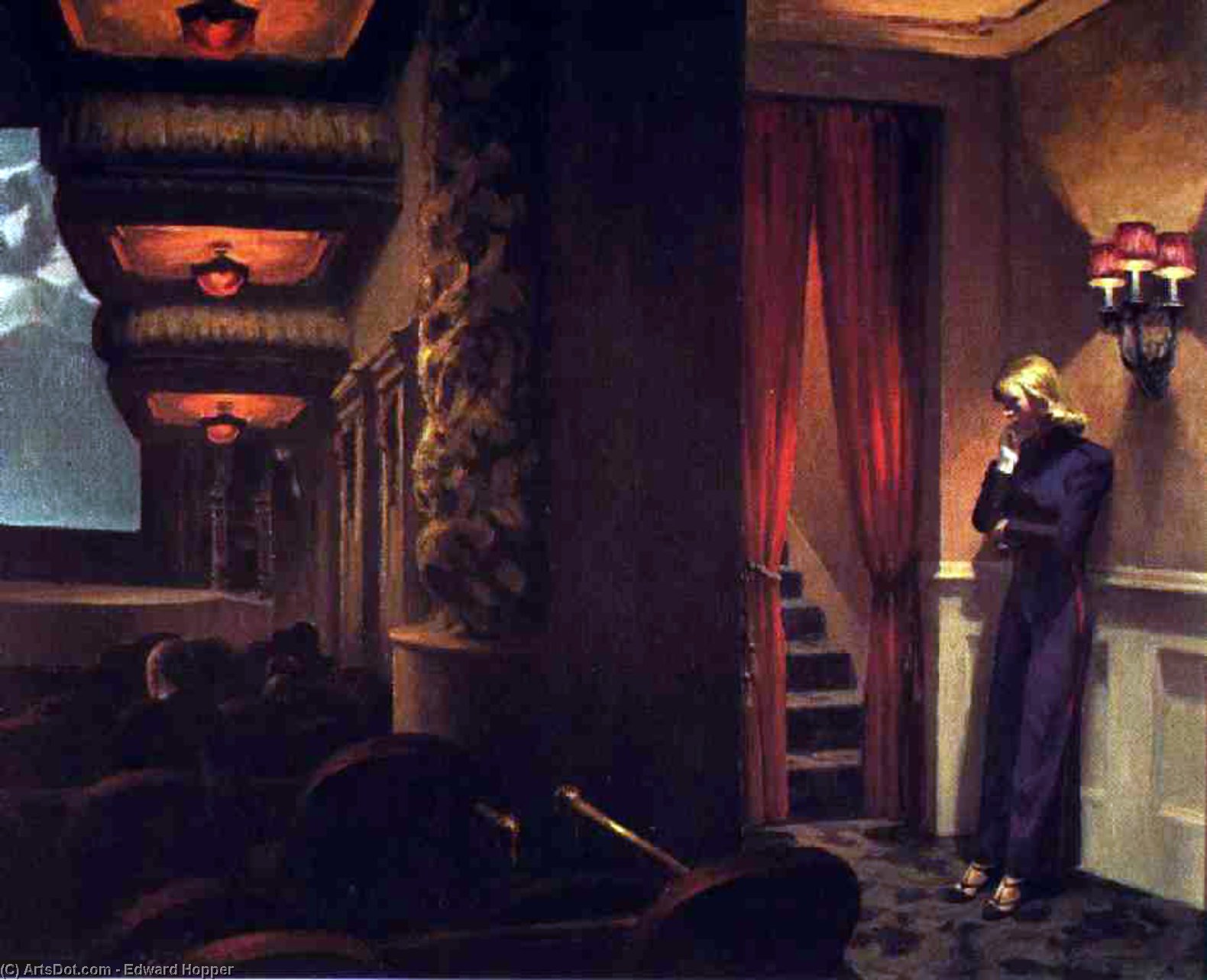 Wikioo.org - The Encyclopedia of Fine Arts - Painting, Artwork by Edward Hopper - New York Movie, Moma, NY