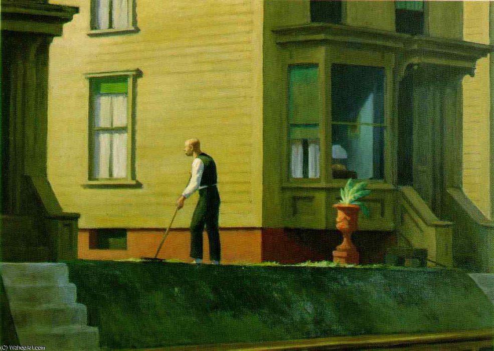 WikiOO.org – 美術百科全書 - 繪畫，作品 Edward Hopper - 宾夕法尼亚煤城 管家  研究所  的  雨