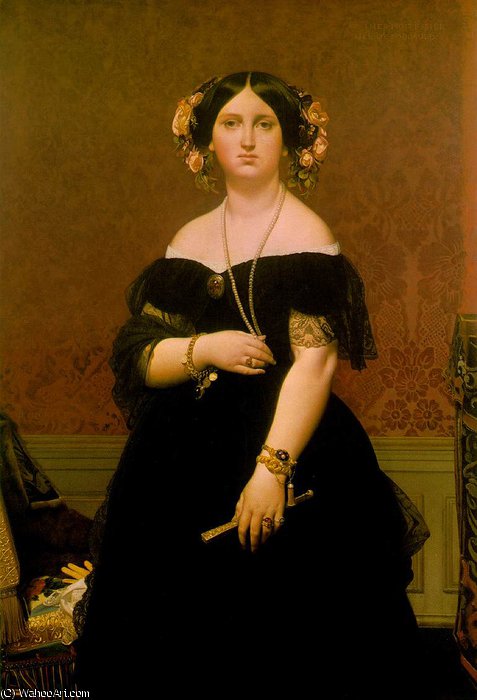 WikiOO.org - Enciklopedija dailės - Tapyba, meno kuriniai Jean Auguste Dominique Ingres - Madame Moitessier, NG Washingto
