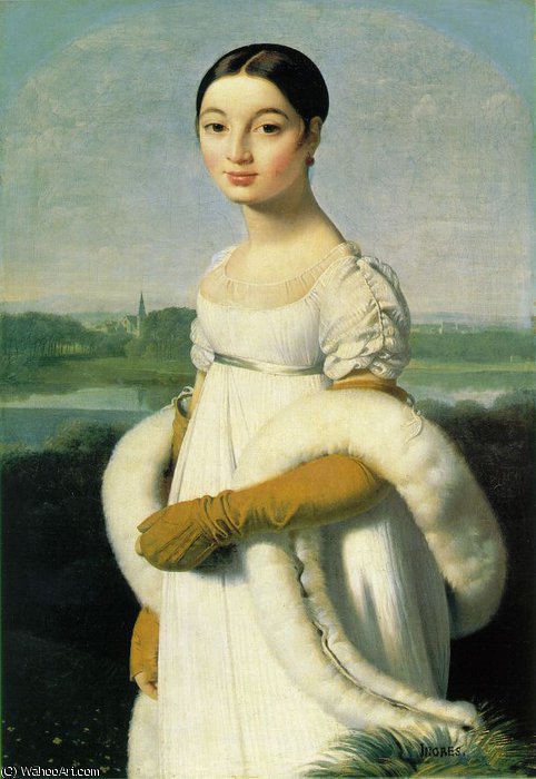 Wikioo.org - The Encyclopedia of Fine Arts - Painting, Artwork by Jean Auguste Dominique Ingres - Mademoiselle caroline riviere, louvre