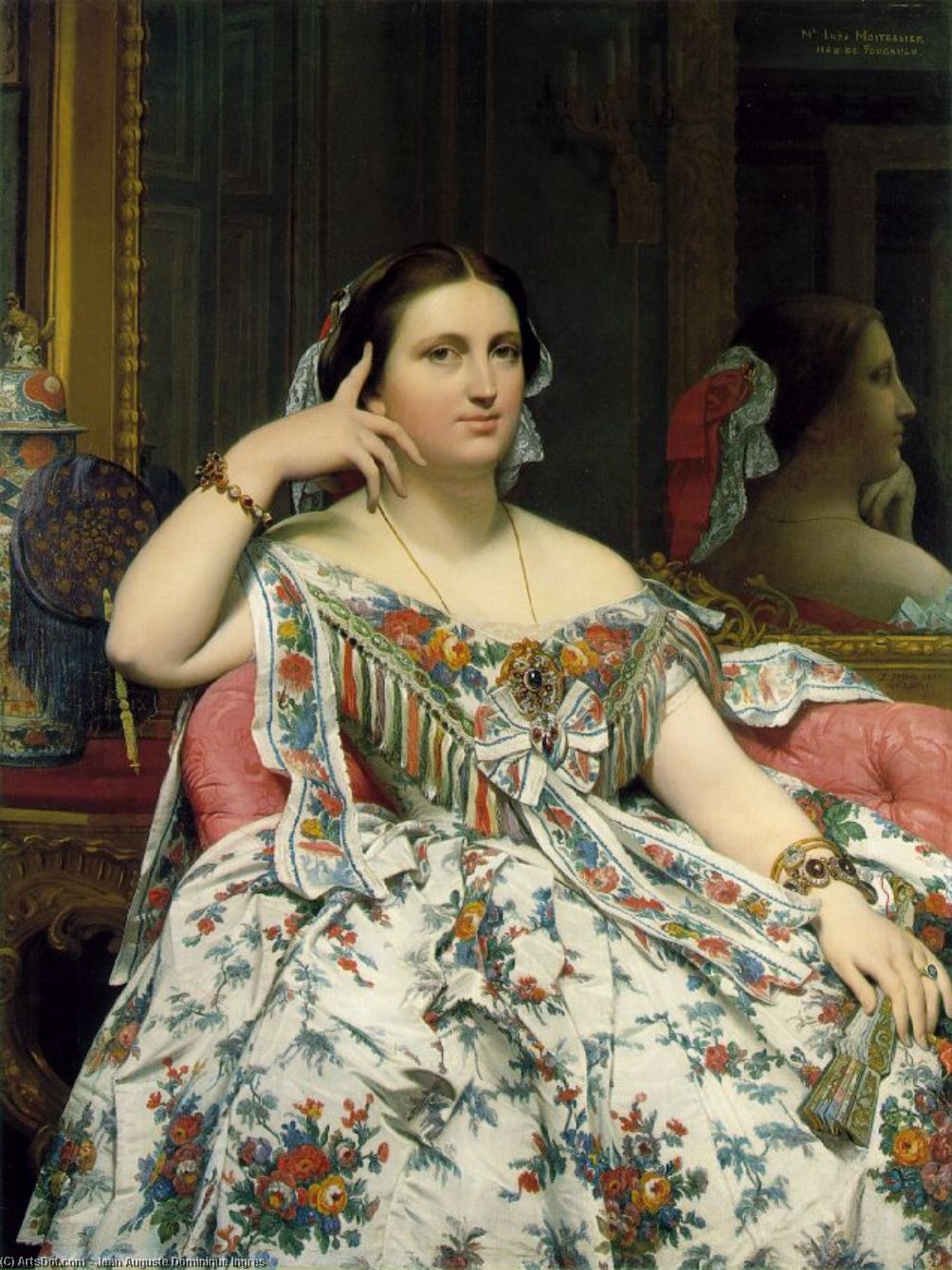 WikiOO.org - Encyclopedia of Fine Arts - Malba, Artwork Jean Auguste Dominique Ingres - Marie-Clothilde-Ines de Foucauld, Madame Moitessier,