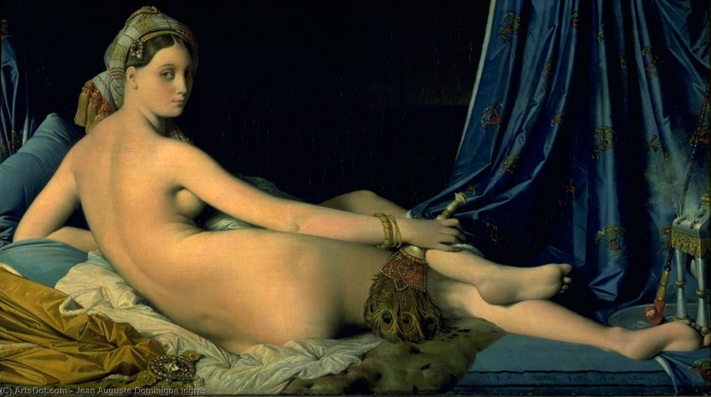 Wikioo.org - Bách khoa toàn thư về mỹ thuật - Vẽ tranh, Tác phẩm nghệ thuật Jean Auguste Dominique Ingres - Odalisk, louvre
