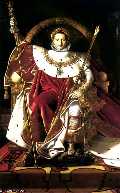 Wikioo.org - The Encyclopedia of Fine Arts - Painting, Artwork by Jean Auguste Dominique Ingres - Napoleon throne