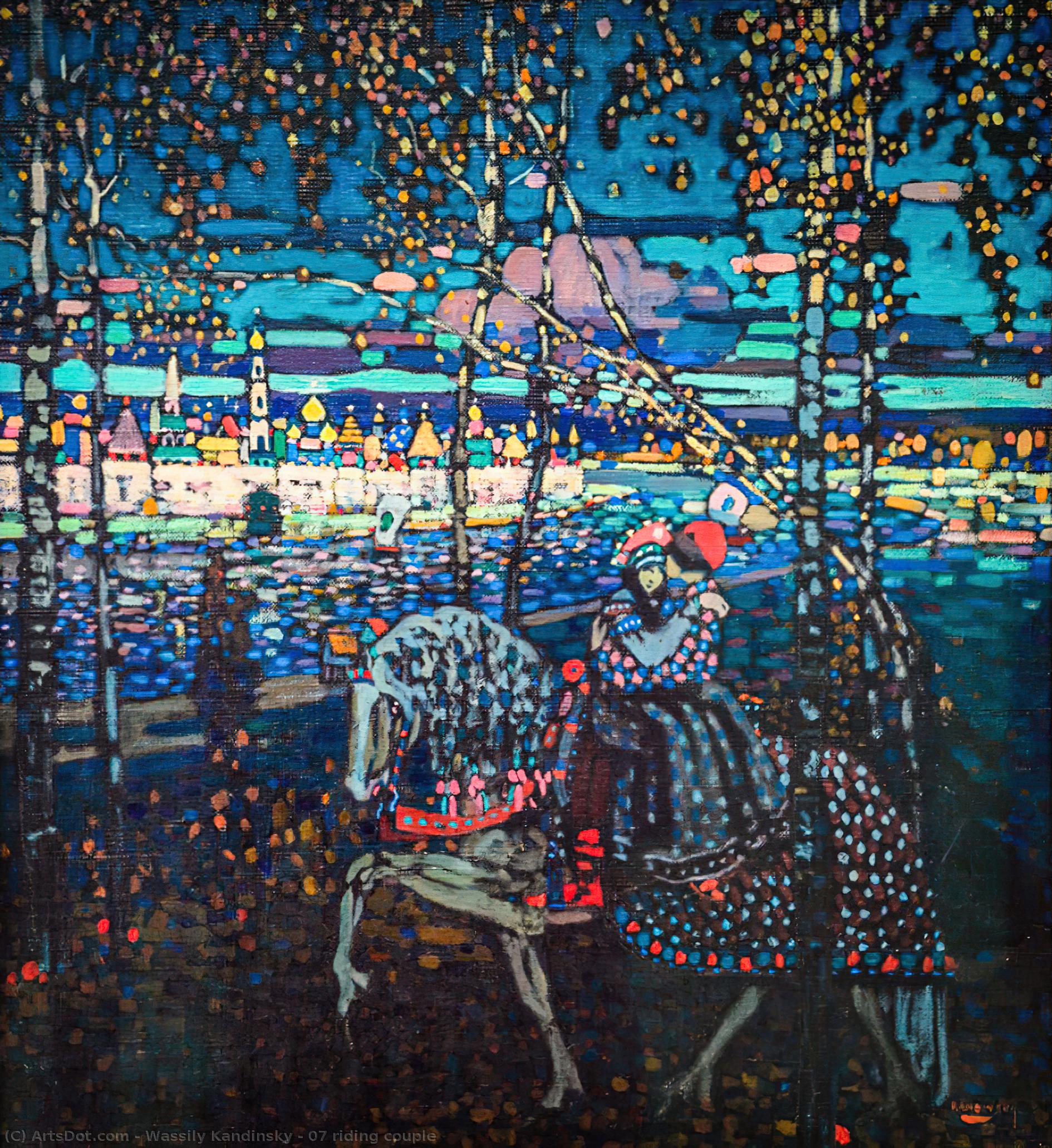 WikiOO.org - Encyclopedia of Fine Arts - Målning, konstverk Wassily Kandinsky - 07 riding couple