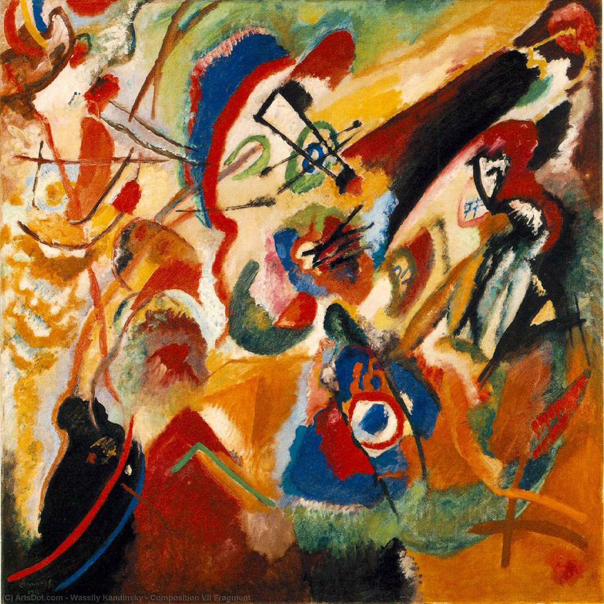 Wikioo.org - Bách khoa toàn thư về mỹ thuật - Vẽ tranh, Tác phẩm nghệ thuật Wassily Kandinsky - Composition VII Fragment