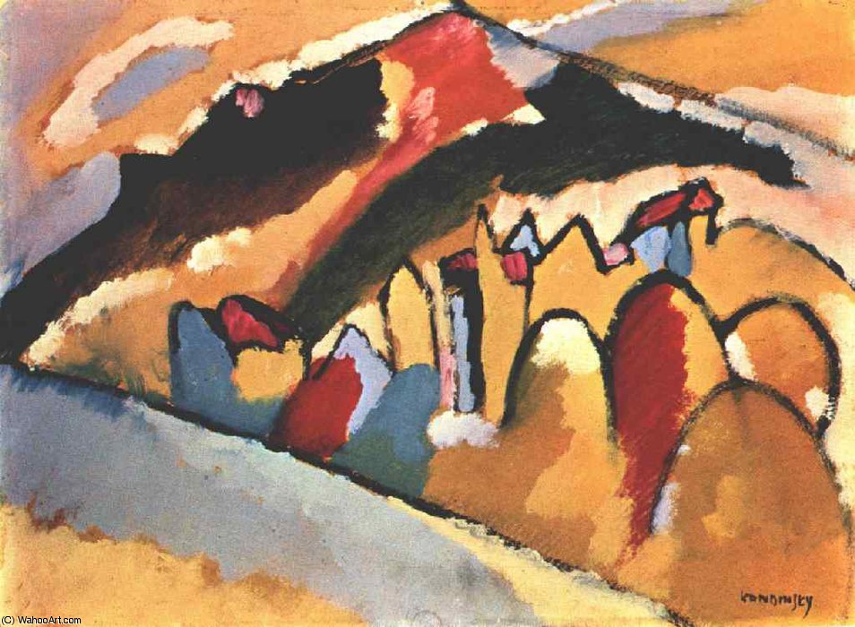 WikiOO.org - Encyclopedia of Fine Arts - Maleri, Artwork Wassily Kandinsky - Study for Autumn, , Gabriele Münter Foundatio