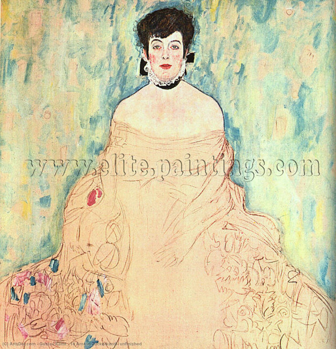 Wikioo.org - The Encyclopedia of Fine Arts - Painting, Artwork by Gustav Klimt - 18 Amalie Zuckerkandl, unfinished