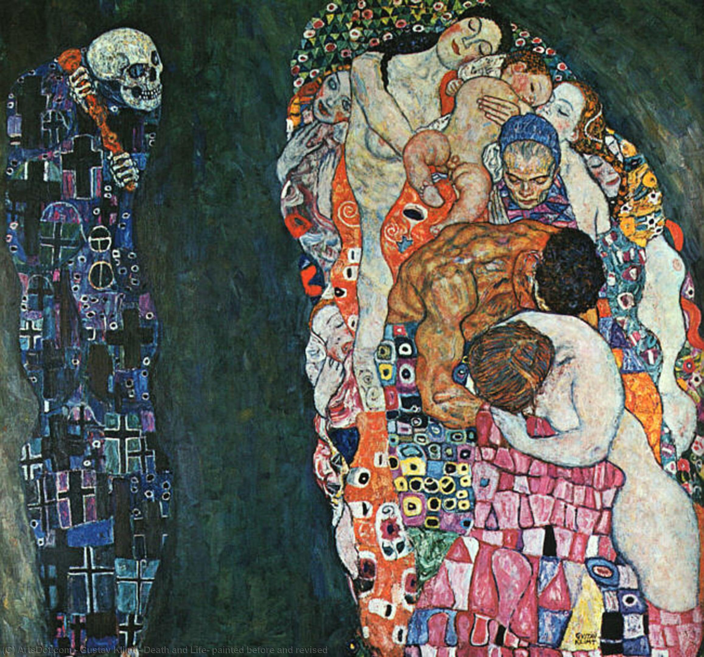 WikiOO.org - Encyclopedia of Fine Arts - Lukisan, Artwork Gustav Klimt - Death and Life, painted before and revised