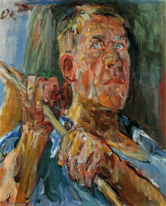 WikiOO.org - Güzel Sanatlar Ansiklopedisi - Resim, Resimler Oskar Kokoschka - Self-portrait (Fiesole),