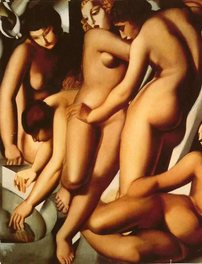 Wikioo.org – L'Enciclopedia delle Belle Arti - Pittura, Opere di Tamara De Lempicka - Au femmes bagno ( Particolare )