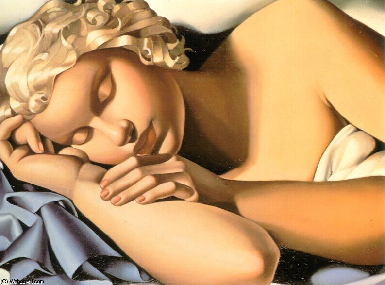 WikiOO.org - Encyclopedia of Fine Arts - Schilderen, Artwork Tamara De Lempicka - Kizette sleeping