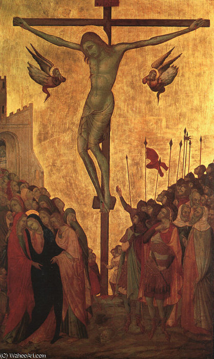 Wikioo.org - The Encyclopedia of Fine Arts - Painting, Artwork by Ambrogio Lorenzetti - Ugolino The Crucifixion, mid 1300s, tempera on wo