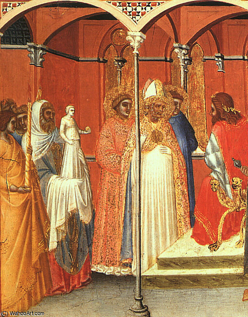 Wikioo.org - สารานุกรมวิจิตรศิลป์ - จิตรกรรม Pietro Lorenzetti - St. Sabinus Before the Governor, detail, -