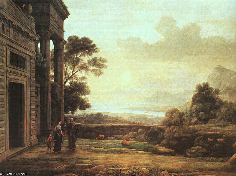 WikiOO.org - Encyclopedia of Fine Arts - Målning, konstverk Claude Lorrain (Claude Gellée) - The Departure of Hagar and Ishmael, oil on can