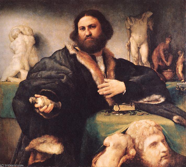 Wikioo.org - The Encyclopedia of Fine Arts - Painting, Artwork by Lorenzo Lotto - PORTRAIT OF ANDREA ODONI,Royal Collection, Hampton Cou