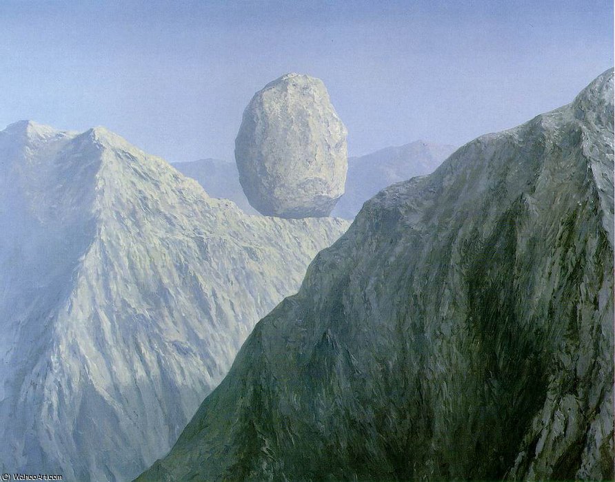 Wikioo.org – La Enciclopedia de las Bellas Artes - Pintura, Obras de arte de Rene Magritte - La clave delaware verre ( el cristal Llave ) el menil columna
