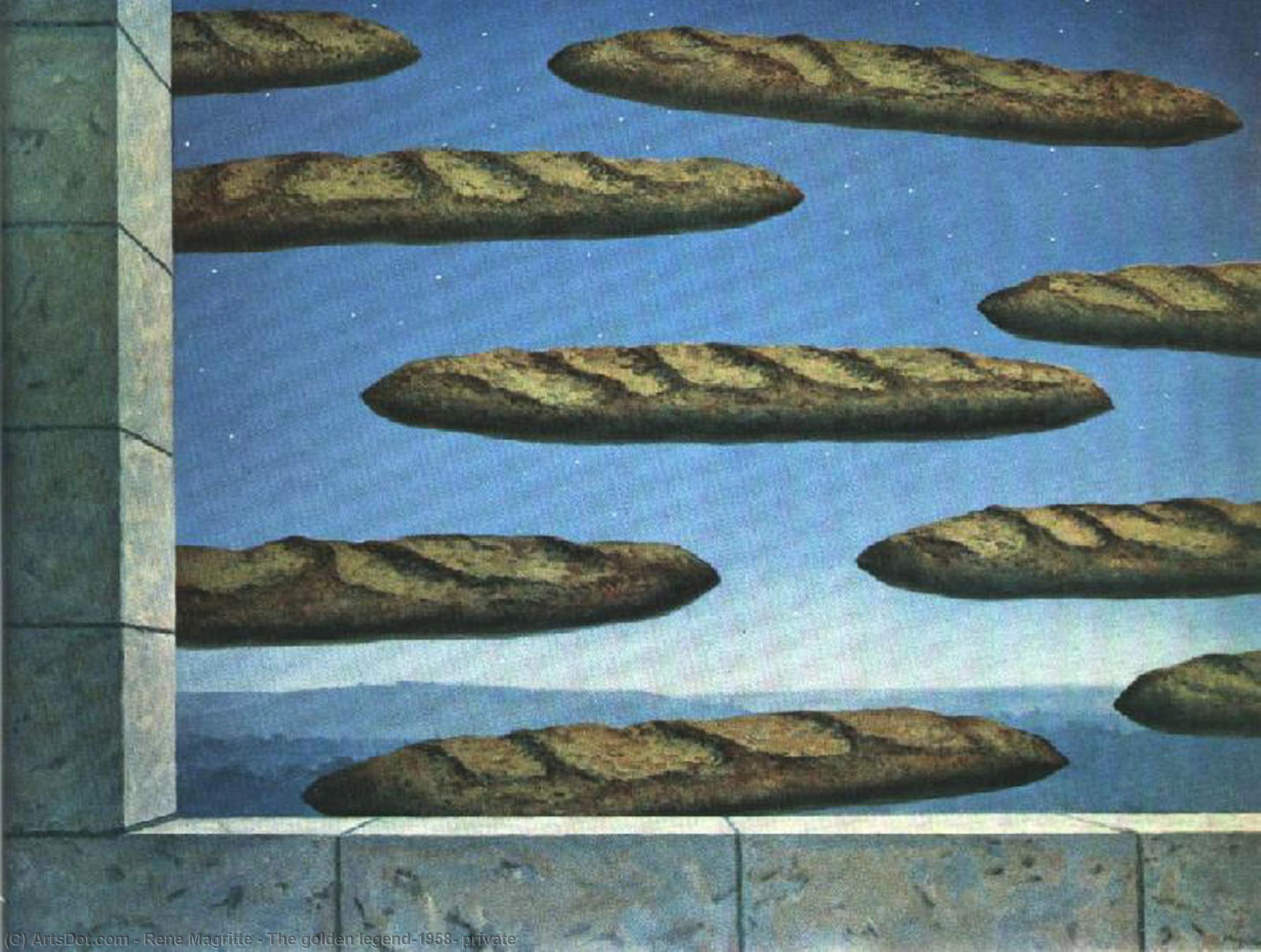 Wikioo.org - The Encyclopedia of Fine Arts - Painting, Artwork by Rene Magritte - The golden legend,1958, private