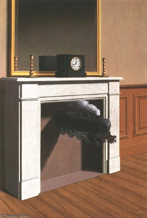 Wikioo.org - The Encyclopedia of Fine Arts - Painting, Artwork by Rene Magritte - Time transfixed,1938, art institute of chicago
