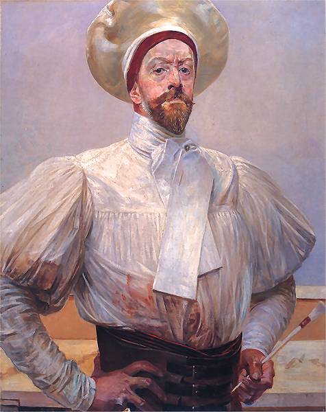 Wikioo.org – L'Enciclopedia delle Belle Arti - Pittura, Opere di Jacek Malczewski - Autoportret w Bialym strojů