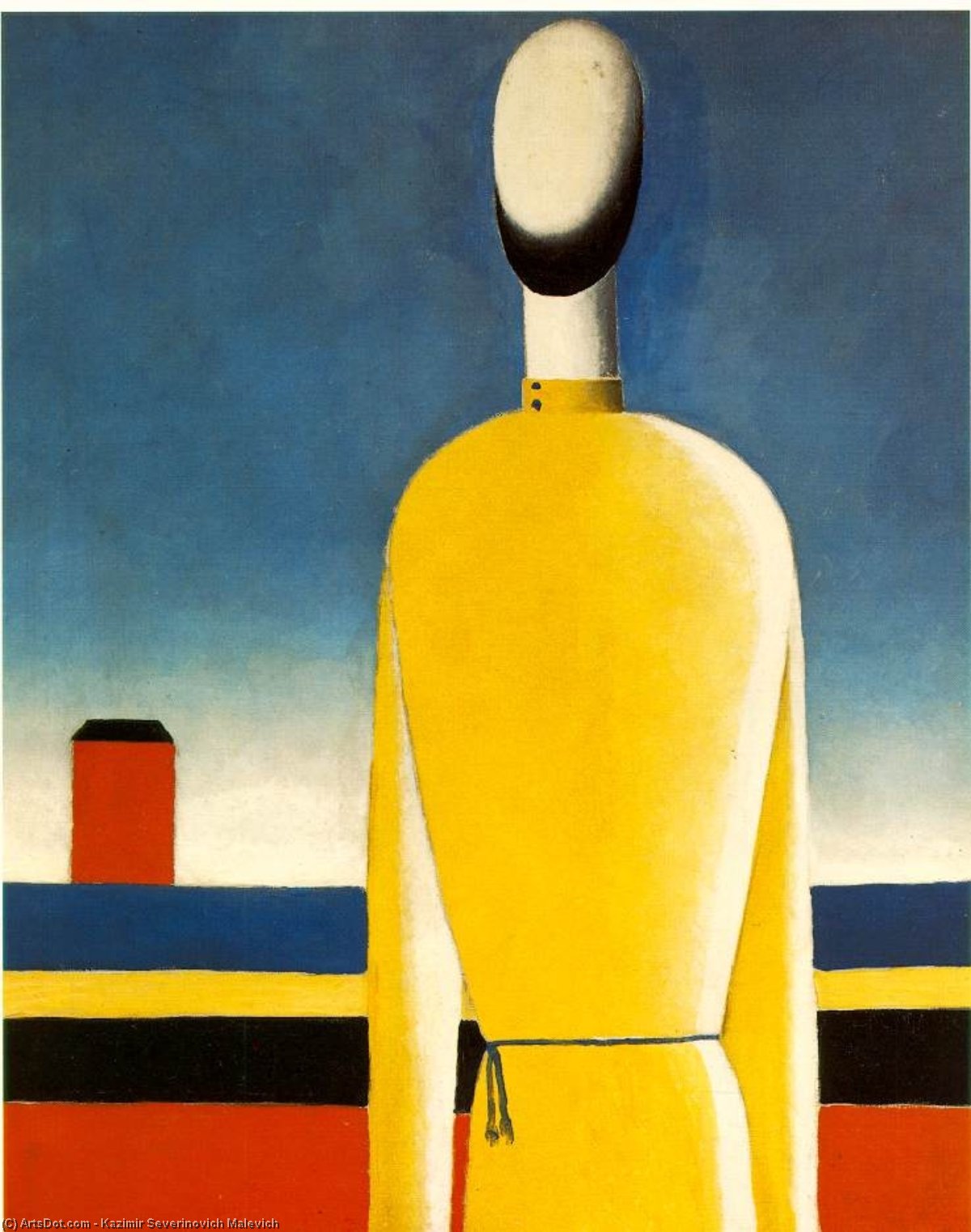 Wikioo.org - The Encyclopedia of Fine Arts - Painting, Artwork by Kazimir Severinovich Malevich - Complex Presentiment - Half-Figure in a Yellow Shir
