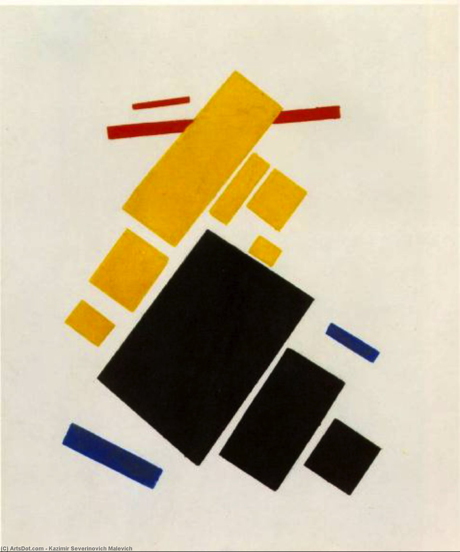 Wikioo.org - The Encyclopedia of Fine Arts - Painting, Artwork by Kazimir Severinovich Malevich - suprematist painting - aeroplane flying moma