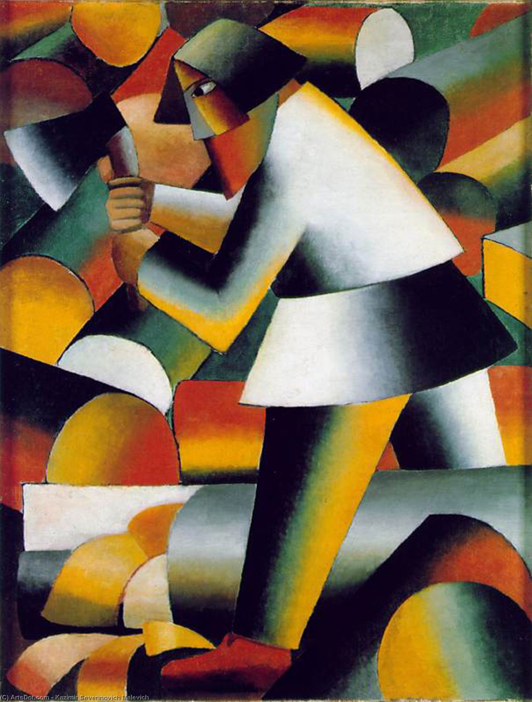 Wikioo.org - The Encyclopedia of Fine Arts - Painting, Artwork by Kazimir Severinovich Malevich - The woodcutter Stedelijk Museum, Amsterdam