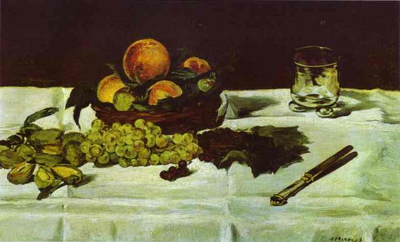 Wikoo.org - موسوعة الفنون الجميلة - اللوحة، العمل الفني Edouard Manet - Still Life_ Fruit on a Table