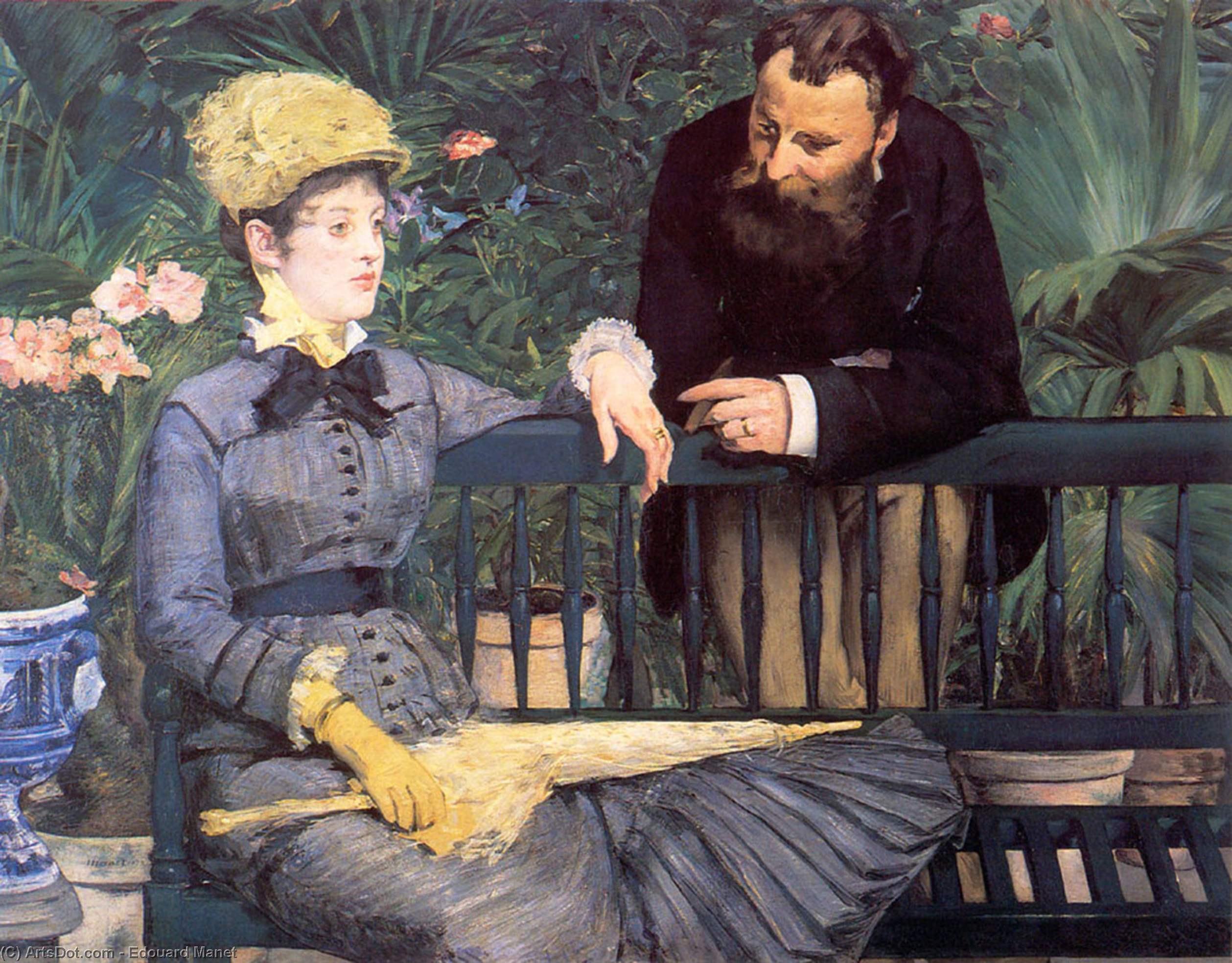 Wikioo.org - The Encyclopedia of Fine Arts - Painting, Artwork by Edouard Manet - In the Conservatory Study of and Mme Jules Guillemet