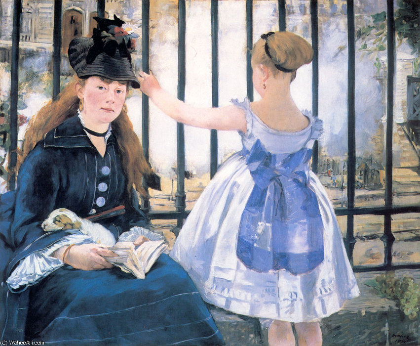 Wikioo.org - The Encyclopedia of Fine Arts - Painting, Artwork by Edouard Manet - Le chemin de fer the railroad