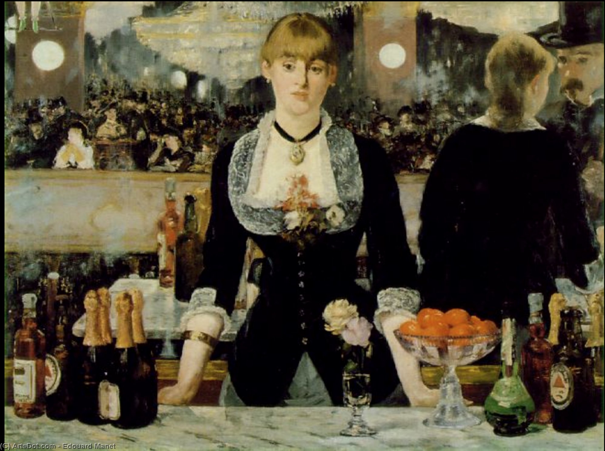 Wikioo.org – La Enciclopedia de las Bellas Artes - Pintura, Obras de arte de Edouard Manet - Un bar en Folies-Bergeres , Courtaul