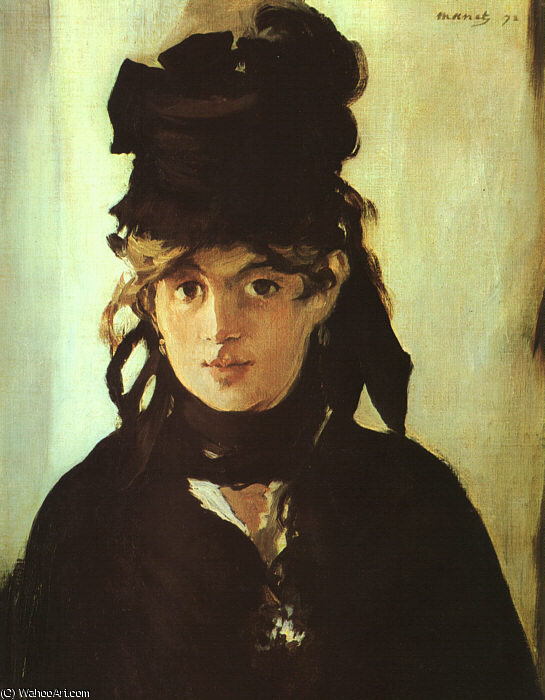 Wikioo.org - สารานุกรมวิจิตรศิลป์ - จิตรกรรม Edouard Manet - Berthe Morisot Holding a Bunch of Violets,