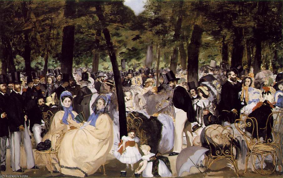 WikiOO.org - Encyclopedia of Fine Arts - Festés, Grafika Edouard Manet - Music in the Tuileries, National Gall
