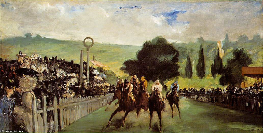 Wikioo.org - The Encyclopedia of Fine Arts - Painting, Artwork by Edouard Manet - Races at Longchamp, ca The Art Ins