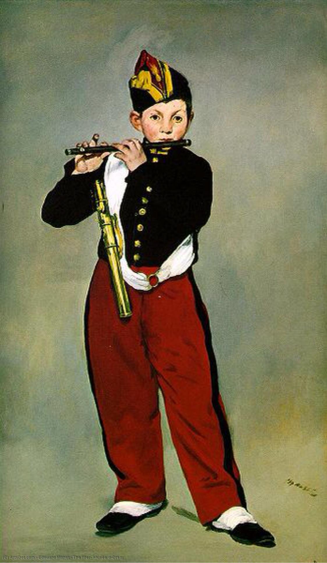 WikiOO.org – 美術百科全書 - 繪畫，作品 Edouard Manet - 吹笛子的少年 , 博物馆 d'Orsay