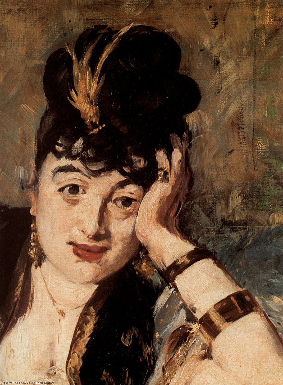 Wikioo.org - The Encyclopedia of Fine Arts - Painting, Artwork by Edouard Manet - Woman with Fans detail