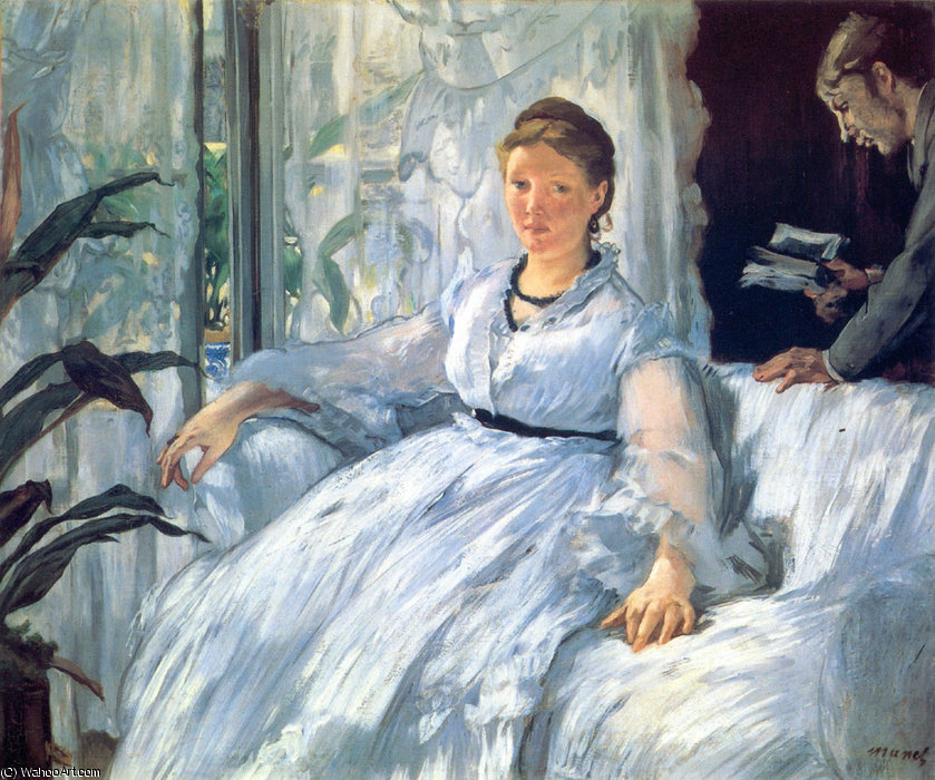 Wikioo.org - The Encyclopedia of Fine Arts - Painting, Artwork by Edouard Manet - Reading Mme Manet and Leon