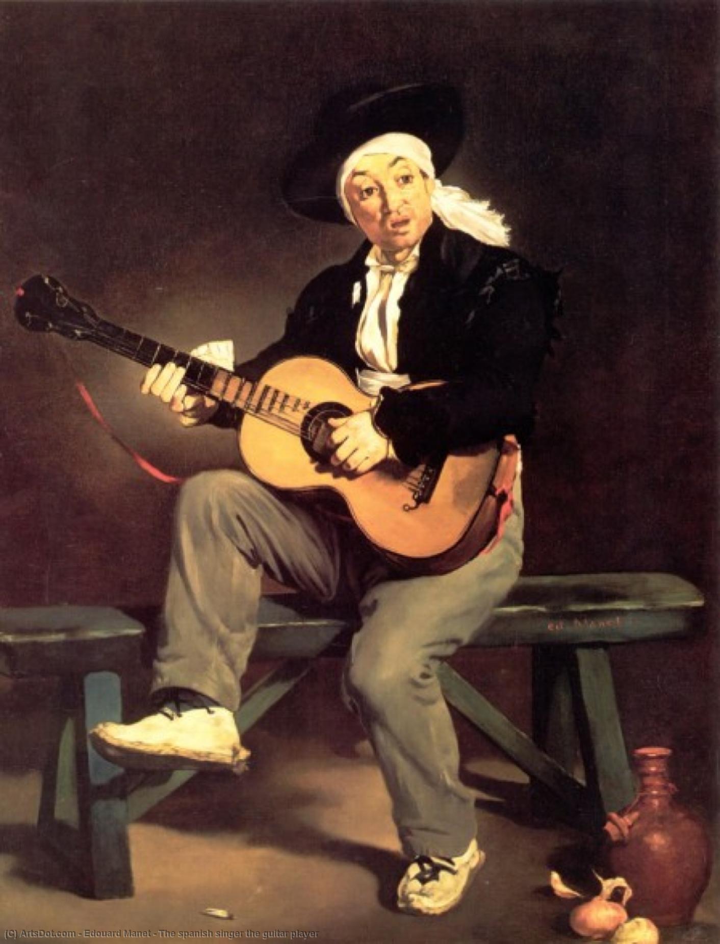 Wikioo.org - สารานุกรมวิจิตรศิลป์ - จิตรกรรม Edouard Manet - The spanish singer the guitar player